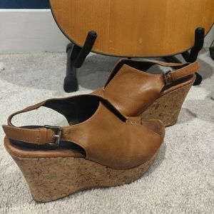 Garnet Hill cork wedges size 6